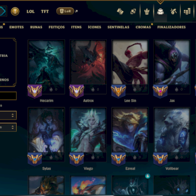 Esmeralda 3 com TODOS os Champ e 83 Skins ( JG / TOP / ADC )