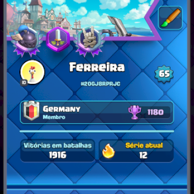 Conta Clash Royale Nível 65 | 11.8k troféus | 20 cartas lvl 15 | 14 evoluções