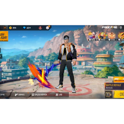 CONTA FREE FIRE LV 2 PRA LV 10 COM SKINS