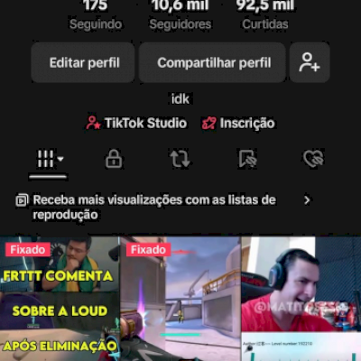 Conta no TikTok monetizada, nicho de games/cortes.