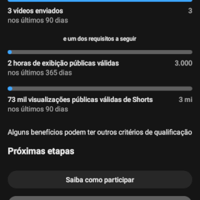 Canal do YouTube 3k de inscritos
