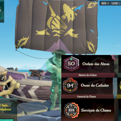 Conta Sea Of Thieves nivel 100 PVP nos 2 EMISSARIOS