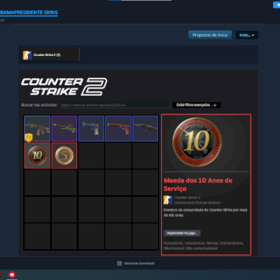 Conta CS2 antiga • Medalha 10 anos • Steam ativa