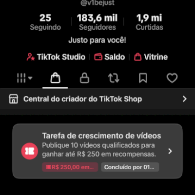 Conta tiktok 183mil seguidores