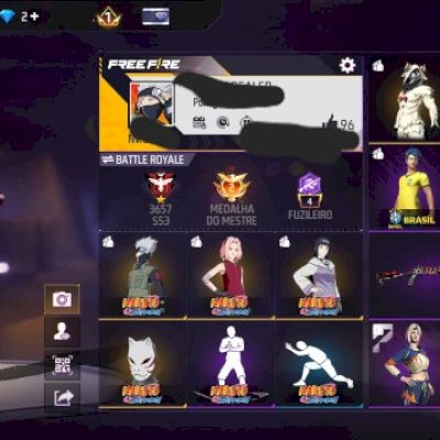 CONTA FREE FIRE NÍVEL 34 COM VÁRIAS SKINS, ITENS, ARMAS E TROCA NICK!