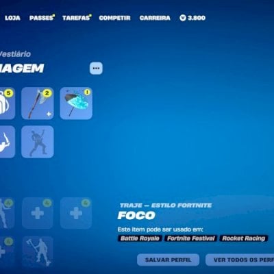 CONTA FORTNITE NFA 128 SKINS COM MACHADO LEVIATA