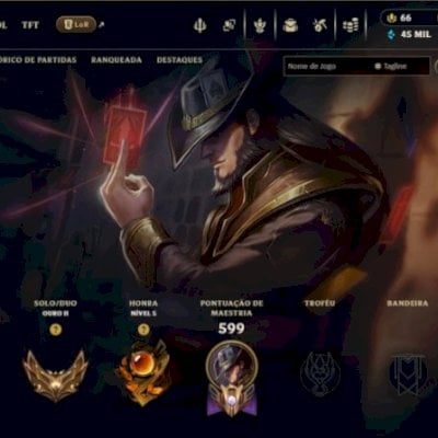 CONTA LOL LV 283 OURO II TODOS OS CHAMPS 163 SKINS