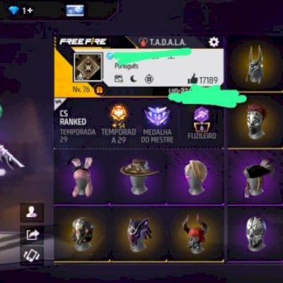 Conta de free fire super antiga level 76