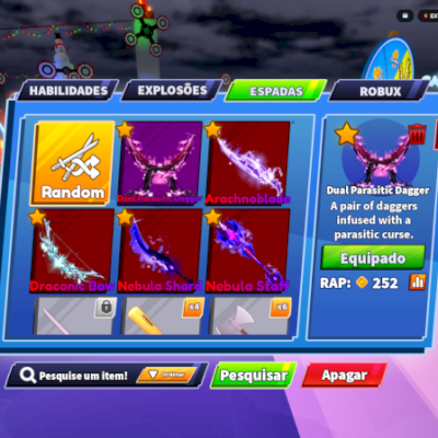 Espadas e Emotes Blade Ball!! Negociações via perguntas