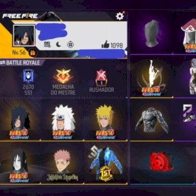 COLLAB NARUTO MADARA, MINATO, JIRAIYA+JUJUTSU KAISEN+ITENS RARO VALOR NEGOCIAVEL