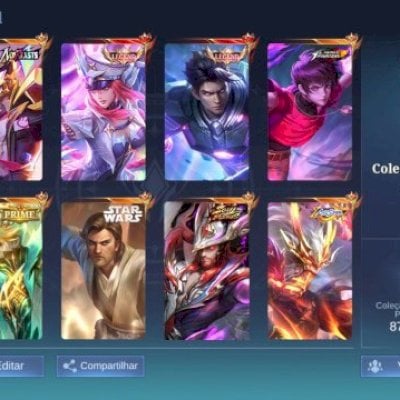 Mobile legends Full hero e emblemas high elo muitas skins de evento e legend.