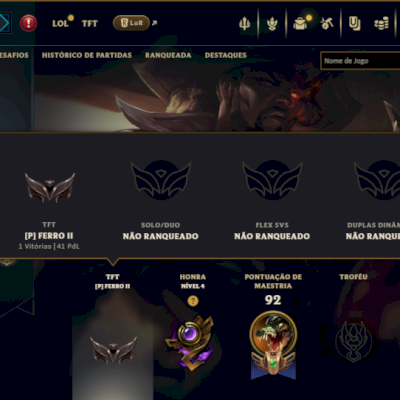 Unranked com 50 Champs e 20 Skins