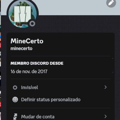 CONTA DISCORD CRIADA EM 2017
