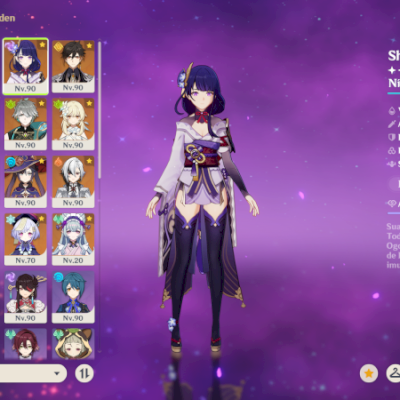 Conta de Genshin impact AR 59 com 22 personagens 5 estrelas