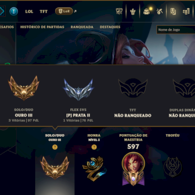 Ouro 3 com TODOS os Champs e 229 Skins ( SUP / JG )