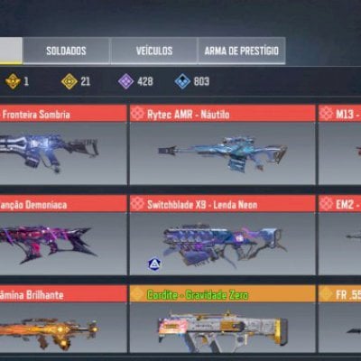 Conta lendaria Cod mobile 7 mitica, 21 lendaria, 1 soldado mítico e 3 lendarios