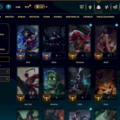 Ouro 2 com 50 Champs e 2 Skins