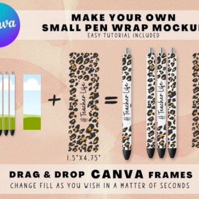 Frames for CANVA - Epoxy Pen Wrap Mockup