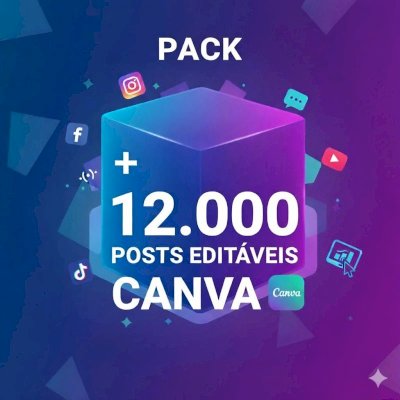 Pack +12.000 Posts Editáveis Canva (Google Drive)