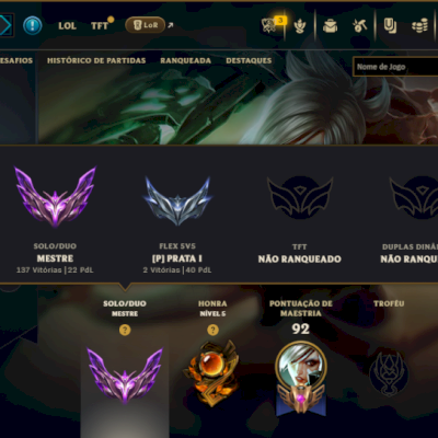 Mestre com 50 Champs e 7 Skins ( 22 PDL )