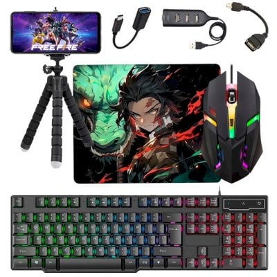 😱🔥 Kit Mobilador Completo! Teclado, mouse, tripé, adaptador, e muito mais!