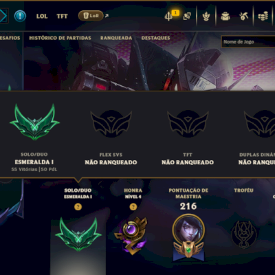 Esmeralda 1 com 90 Champs e 29 Skins ( ADC / MID )