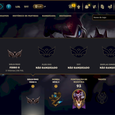 Ferro 2 com 65 Champs e 11 Skins