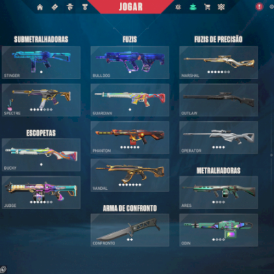 Conta de valorant com muitas skins e pacotes raros