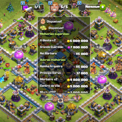 Conta clash of Clans CV 12 quase full