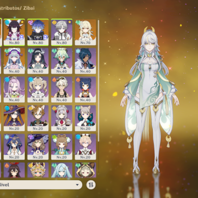 Conta AR50 com Zibai + Columbina + Flins + 1 arma 5* + 2 skins e Pet