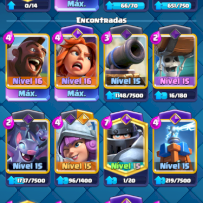 Conta Nivel 64 2M de ouro e + de 7K GEMAS!!