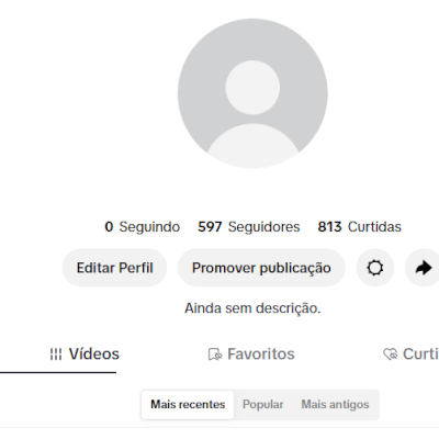 CONTA TIK TOK 597 SEGUIDORES E 813 CURTIDAS (CONTAS TIK TOK)