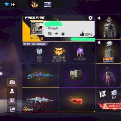 Conta Free Fire antiga,passes antigos, evolutivas e punhos!