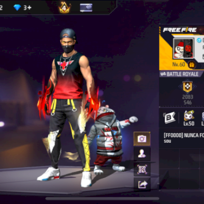 Conta gemada de ff com angelical amarela, evento do cobra completo e muito mais.