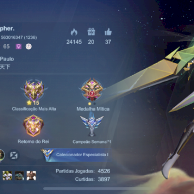 Conta todos os heróis, emblema full, + 100 skins