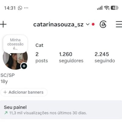 Conta de 1.260k de seguidores