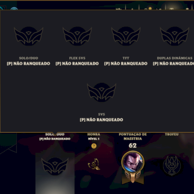 Unranked com 45 Champs e 54 Skins