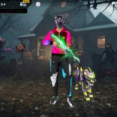 CONTA FREE FIRE ANGELICAL AZUL E VERMELHA MASCULINA