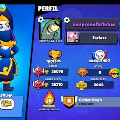 Vendo conta Com 26k de troféus, 74 Brawlers e 80 Skins
