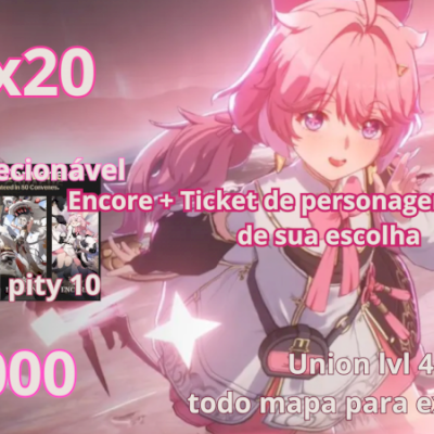 Conta Reroll WuWa Encore + 2X 5 estrelas selecionáveis + 20 tiros + 1000 astride