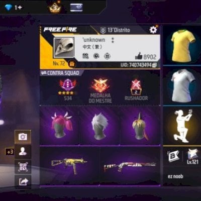 Nv 72 | Mestre Contra Squad | +8.9k Likes | Conta Antiga