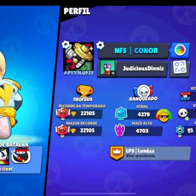 Conta Brawl Stars com Ultralendario e 7 lendário, além de skin lendárias, hiper