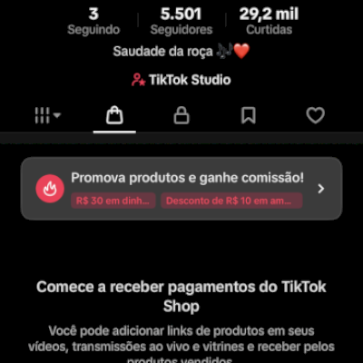 Vendo conta nova do tik tok, Já cadastrada no tik tok Chop, no jeito para vender