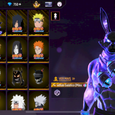 Conta FF desde a temporada 4, não muito gemada porém com itens raros