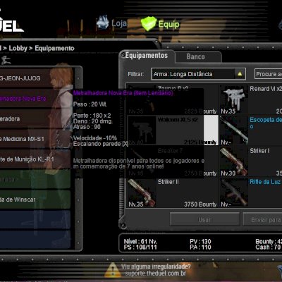 Conta Lv61 - Itens Exclusivos - The Duel Br