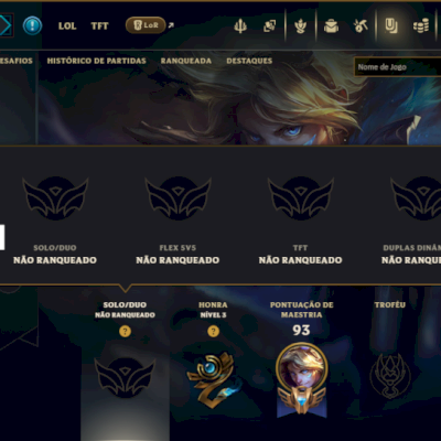 Unranked com 50 Champs e 29 Skins