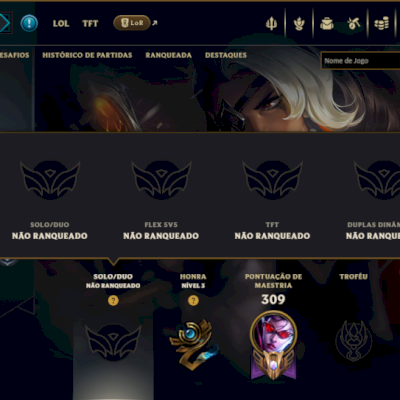 Unranked com 100 Champs e 46 Skins ( ADC / MID )