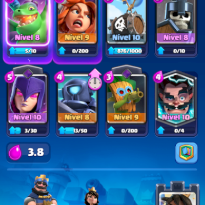 Arena 12 - 3800 troféus, nick-StrongSword1000/bruxa e mago elétrico nv 10 e mai