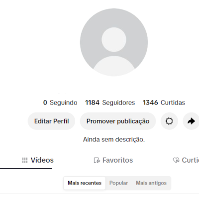 CONTA TIK TOK 1,1K SEG E 1,3K DE CURTIDAS (CONTAS TIK TOK)