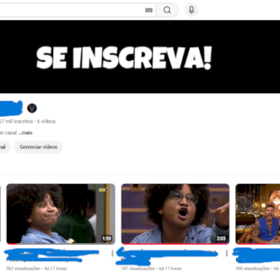 CANAL YOUTUBE 7,69K DE INSCRITOS